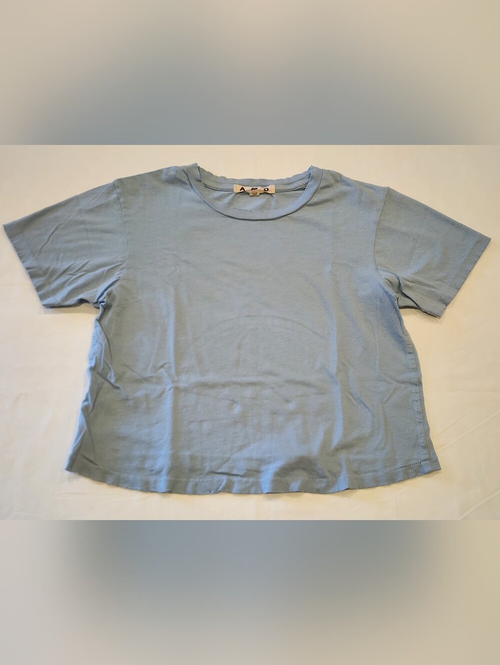 AMO Pale Blue Short Sleeve Crewneck Tee Size S